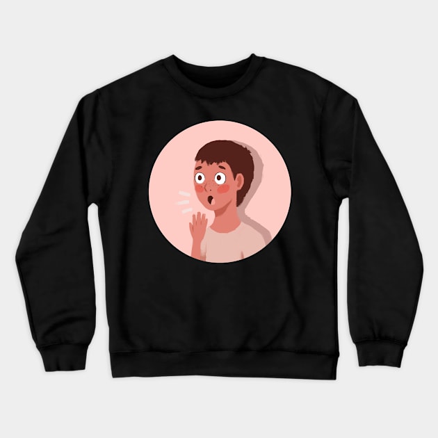 OMG Shocked Boy Art Crewneck Sweatshirt by PaperRain